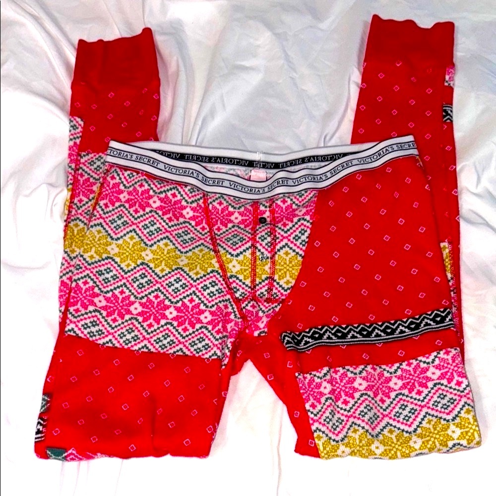 Victoria's Secret Red Patterned Pajama Bottoms